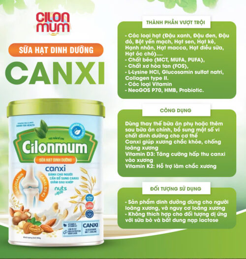 Sữa Hạt Dinh Dưỡng Cilonmum Canxi