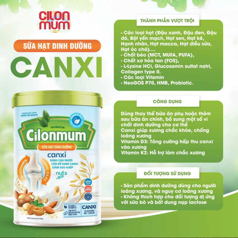 Sữa Hạt Dinh Dưỡng Cilonmum Canxi